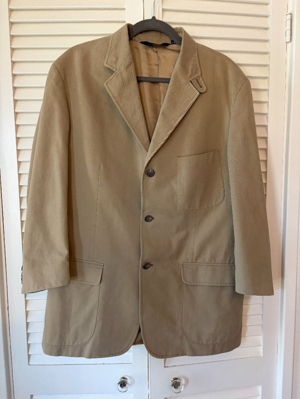 Polo Ralph Lauren men's vintage blazer large jacket khaki cotton beige tan